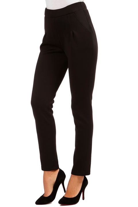 Фото товара 6507, женские черные зауженные брюки